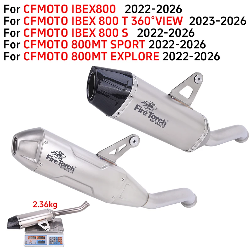 

For CFMOTO 800MT SPORT EXPLORE IBEX800 IBEX 800 S T 360 VIEW 2022 - 2026 Motorcycle Exhaust Escape Middle Link Pipe Muffler