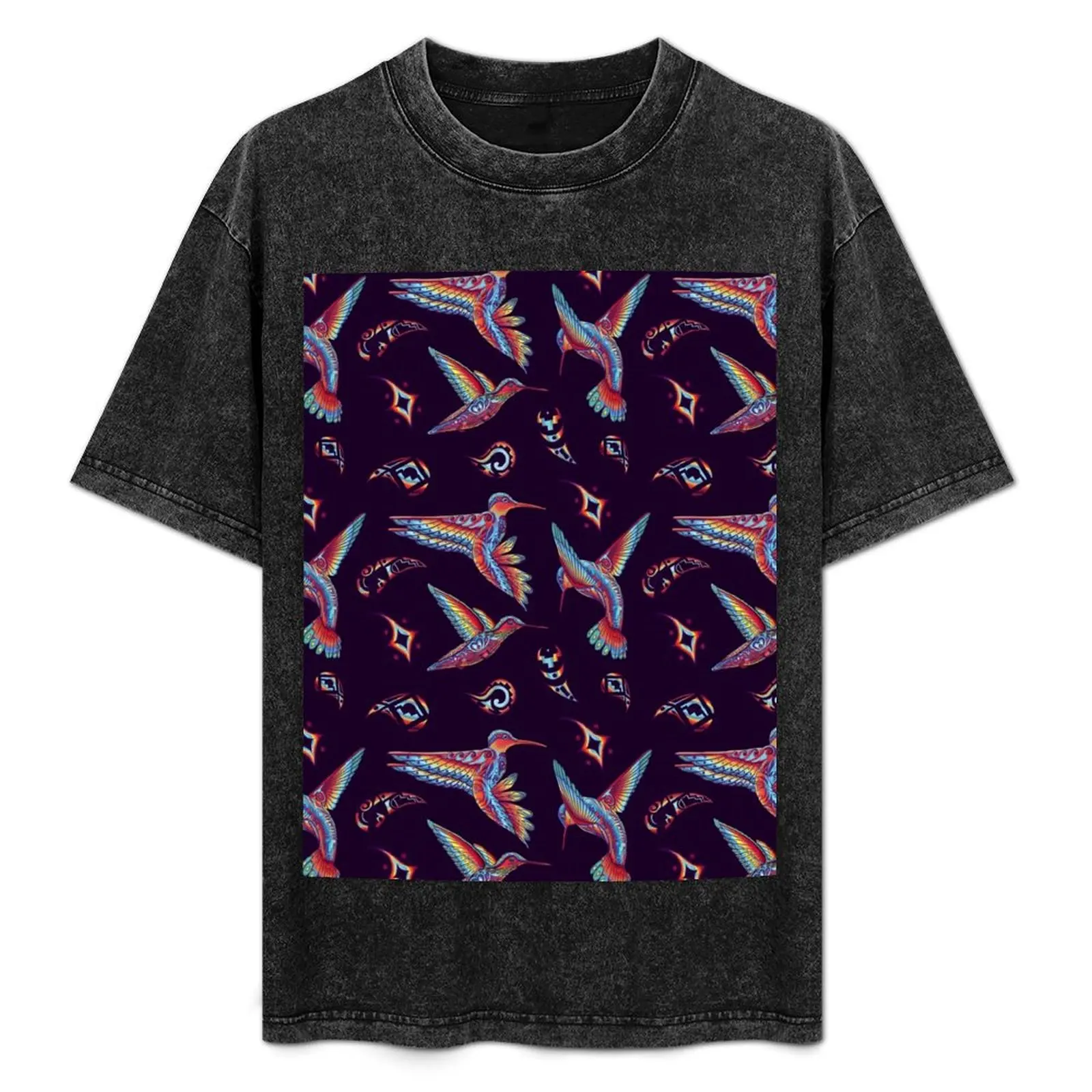 

Humming bird (southwestern rainbow pattern) T-Shirt Casual Pattern Print Tee Shirt