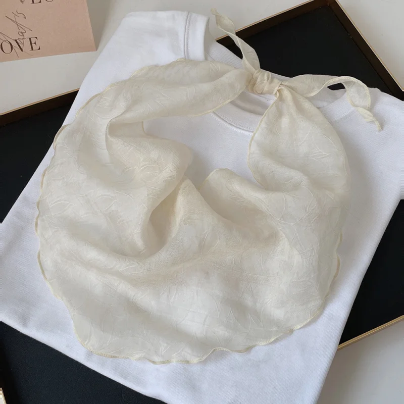 

Forest-style linen and tencel jacquard scarf women, versatile and breathable spring and summer, suitable