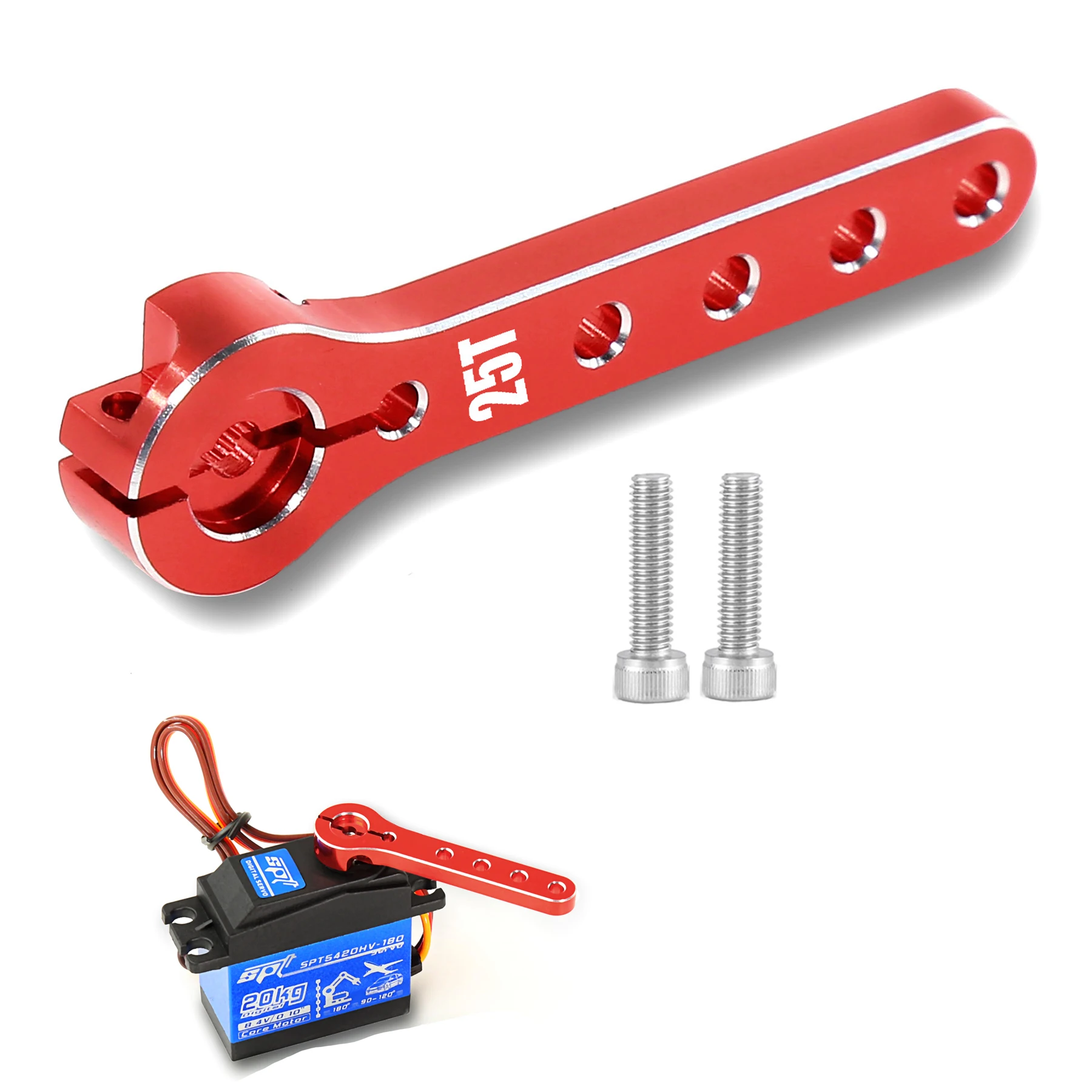 Bocina de brazo Servo de dirección de aleación de aluminio CNC 25T, diseño especial para aviones Balsa de 30-100CC, Servo Fixwing Futaba