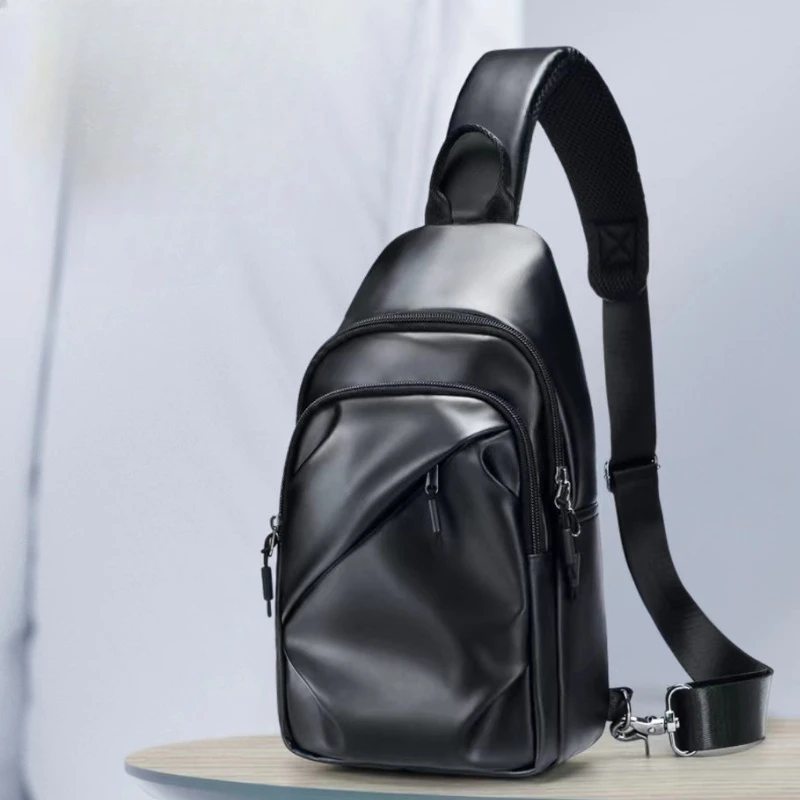 

Мужская нагрудная сумка из натуральной кожи, сумка через плечо из воловьей кожи, модный рюкзак, подходит для 8-дюймового iPad