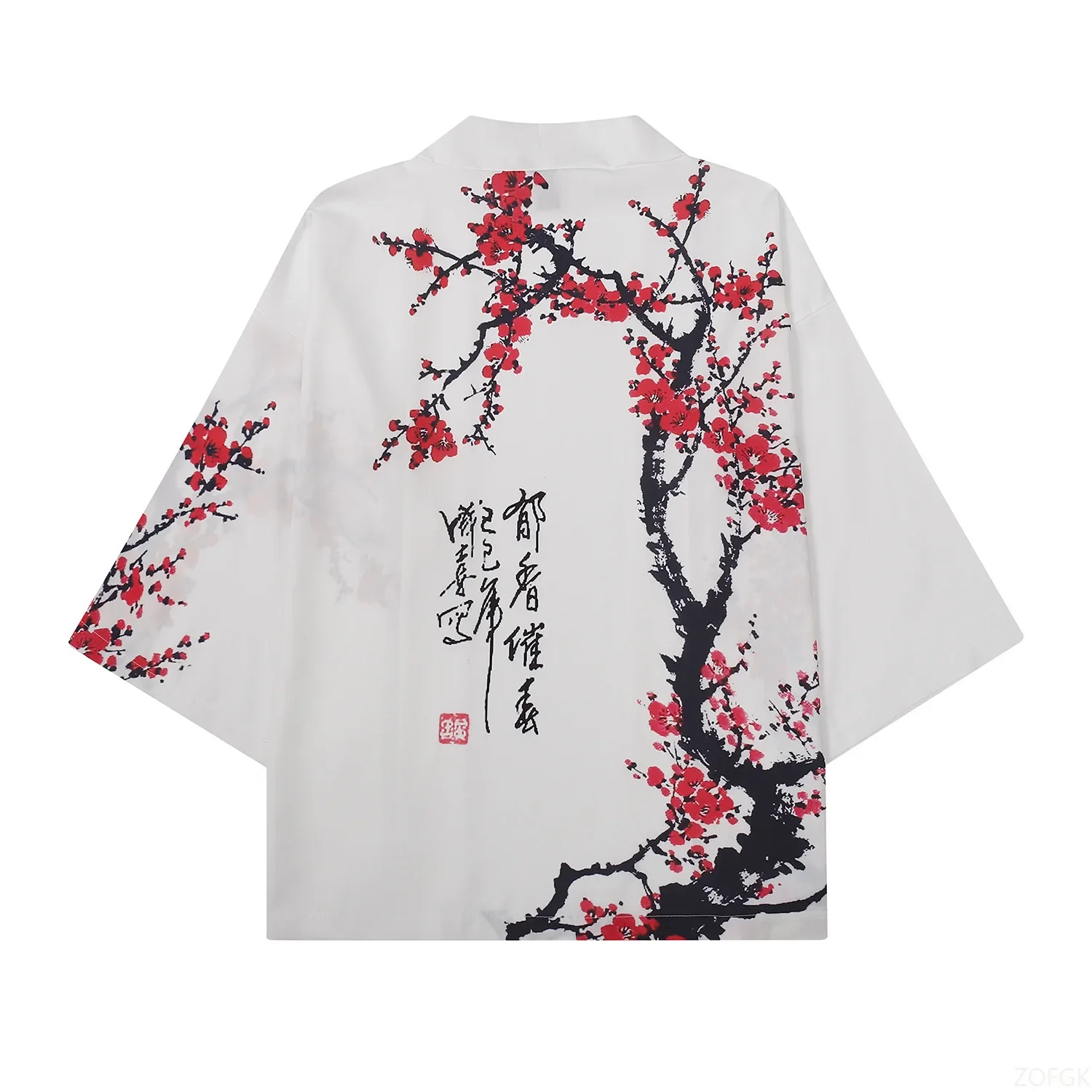 الصيف النساء زهرة طباعة كيمونو الرجال موضة شاطئ قميص هاواي صيفي سترة الموضة البرقوق نمط كيمونو البشاكير يوكاتا هاوري