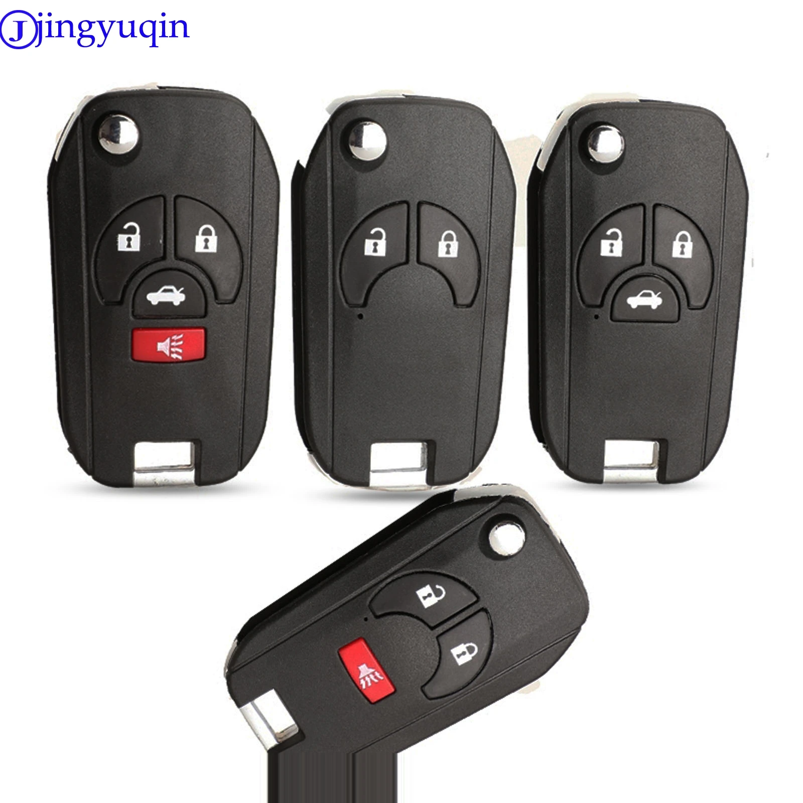 

jingyuqin 2/3/4 Buttons For Nissan Altima Maxima Sentra Versa Uncut Blank Remote Flip Folding Car Key Shell Case Fob