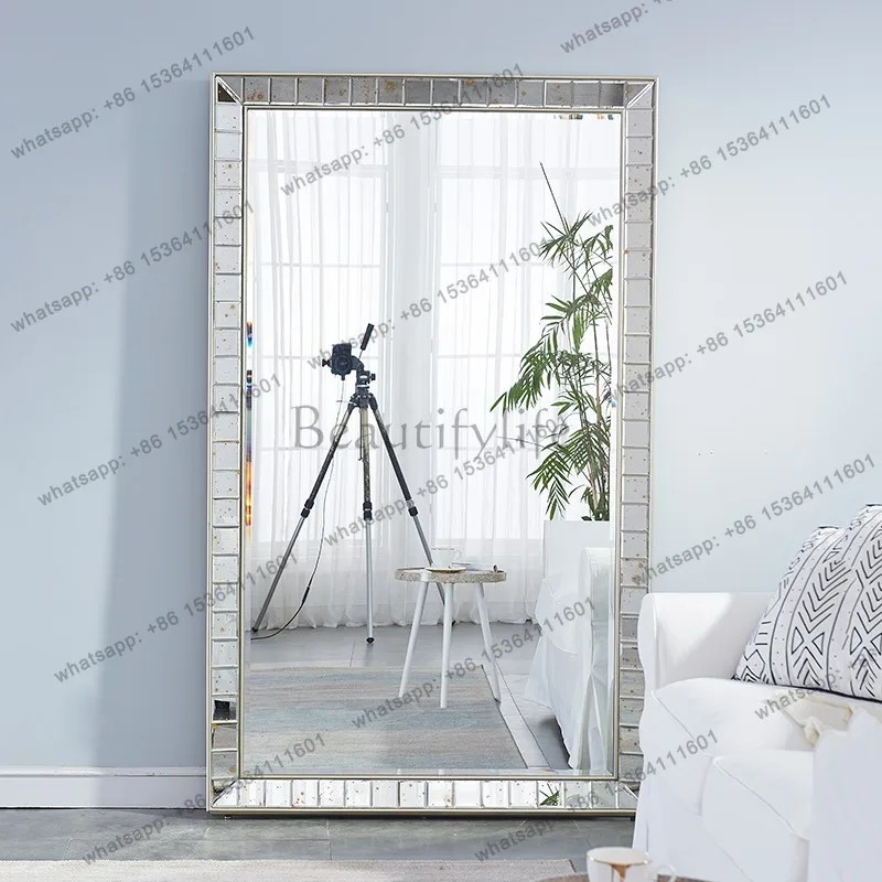XX.Standing Floor Mirrors Full Body Luxury Nordic Princess Design Mirrors Full Body Living Room Espejos Decorativos Room Decorat