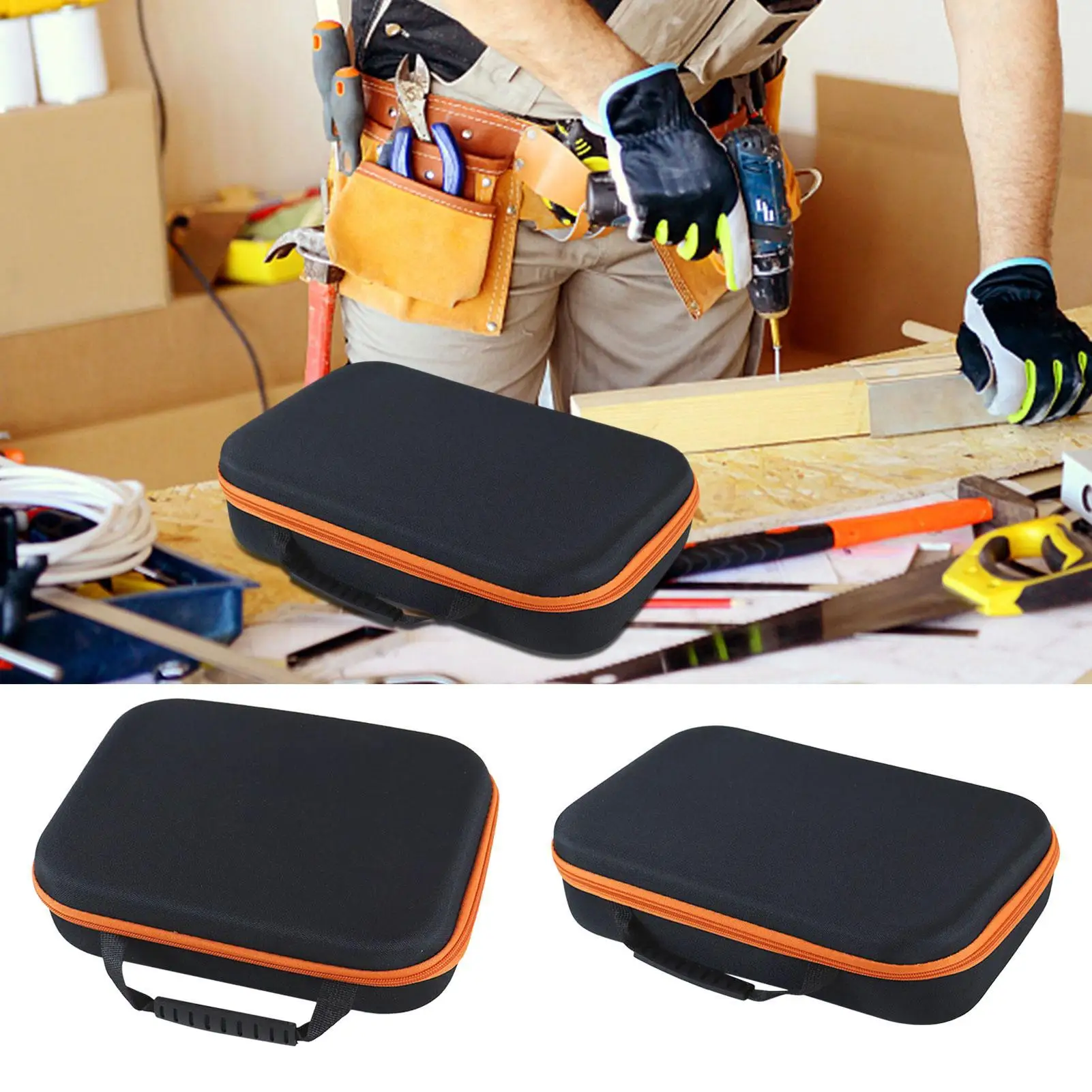 Protable Drill Case Large Capacity Waterproof Storage Tool Organizer Box Hard Carrying Case for Carrying Organization Transport