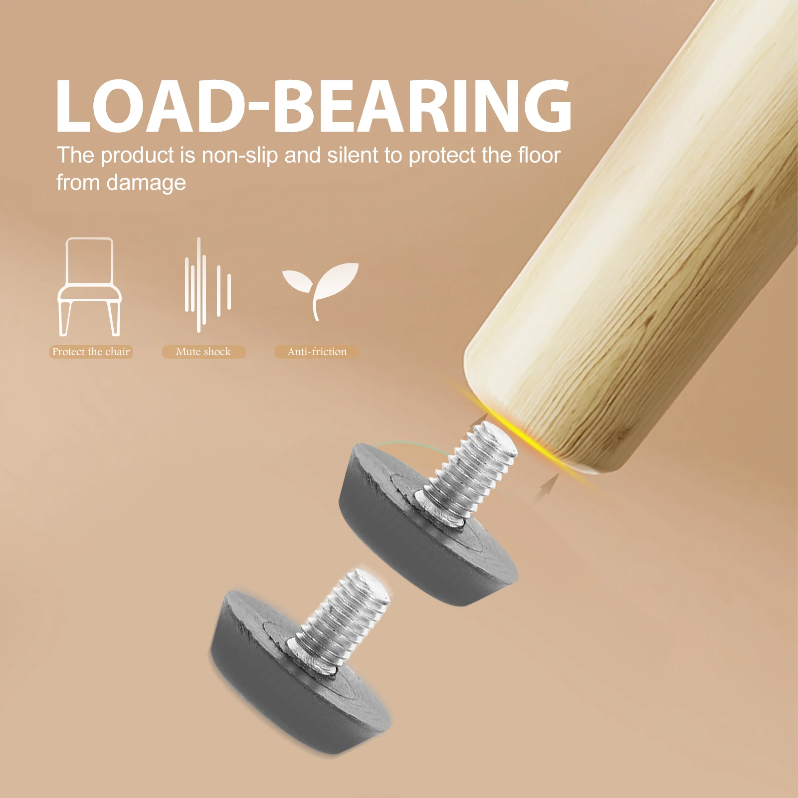 

100pcs Adjustable Furniture Levelers Black Foot Pads Table Chair Legs Smooth Floor Carpet Office Home Use Screws Risers Shims