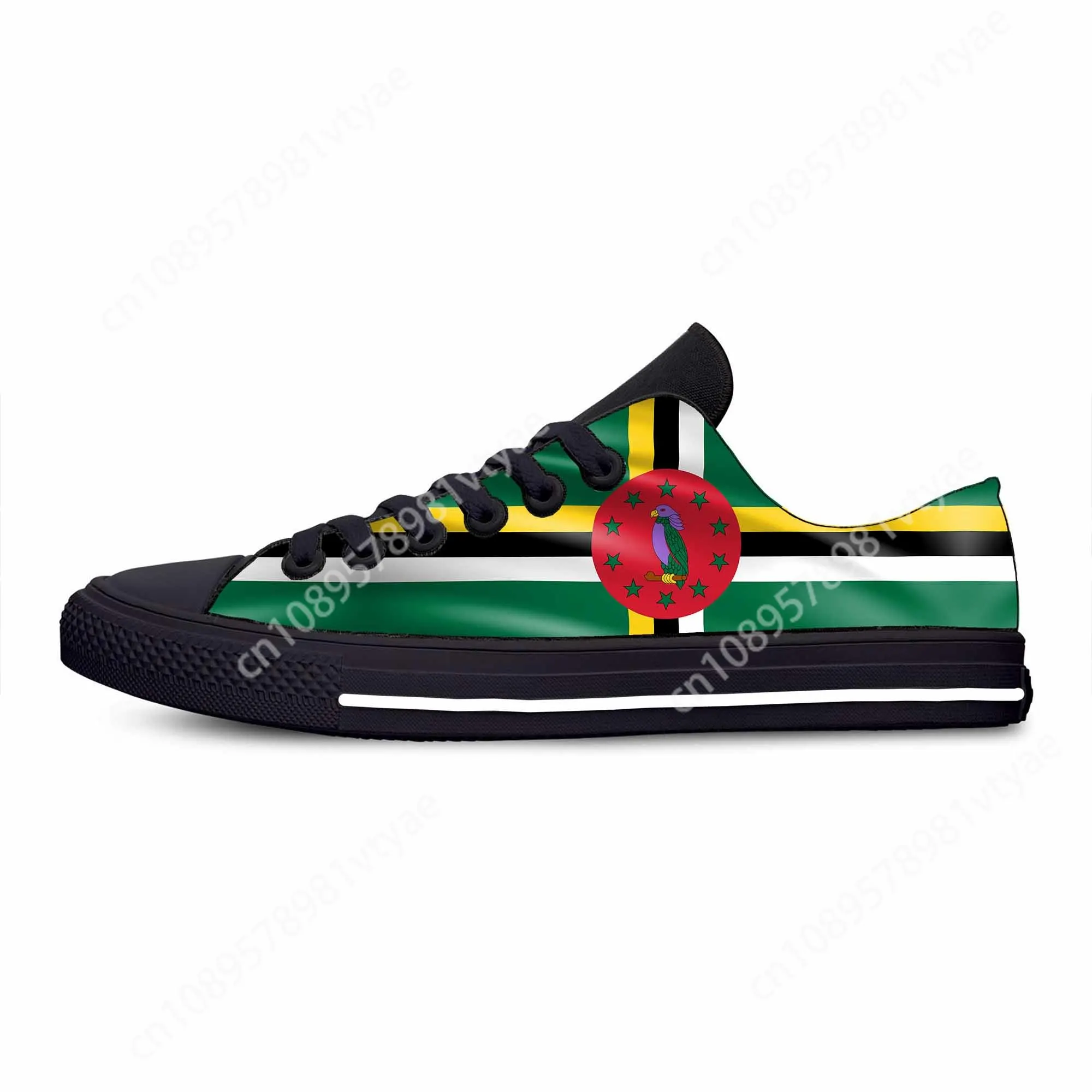 

Dominica Dominican Flag Patriotic Pride Cool Funny Casual Cloth Shoes Low Top Comfortable Breathable 3D Print Men Women Sneakers