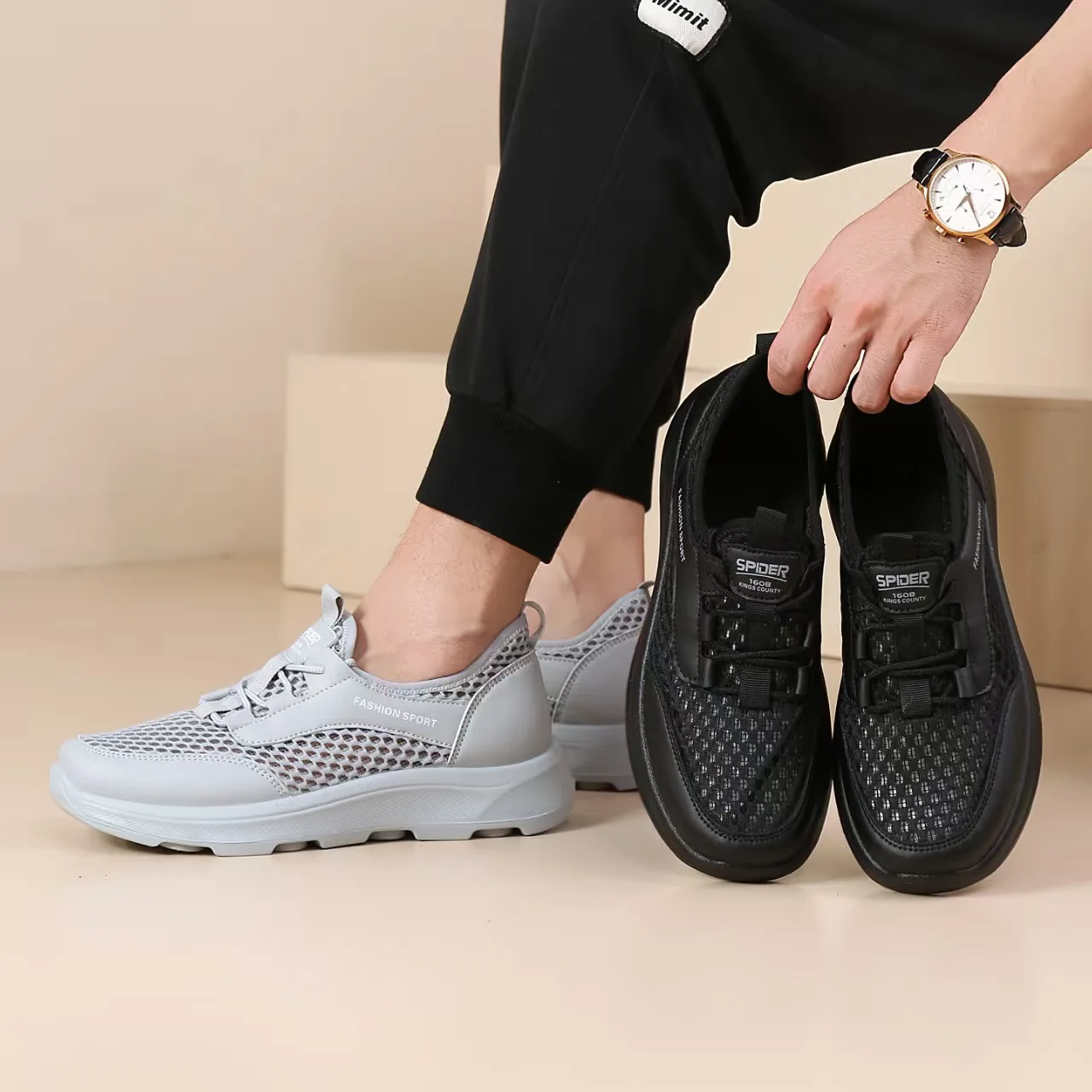 

Мужская обувь, новая летняя модель, сетчатая, дышащая, с мягкой подошвой, износостойкая, в спортивном стиле, повседневная, удобная и универсальная мужская обувь.