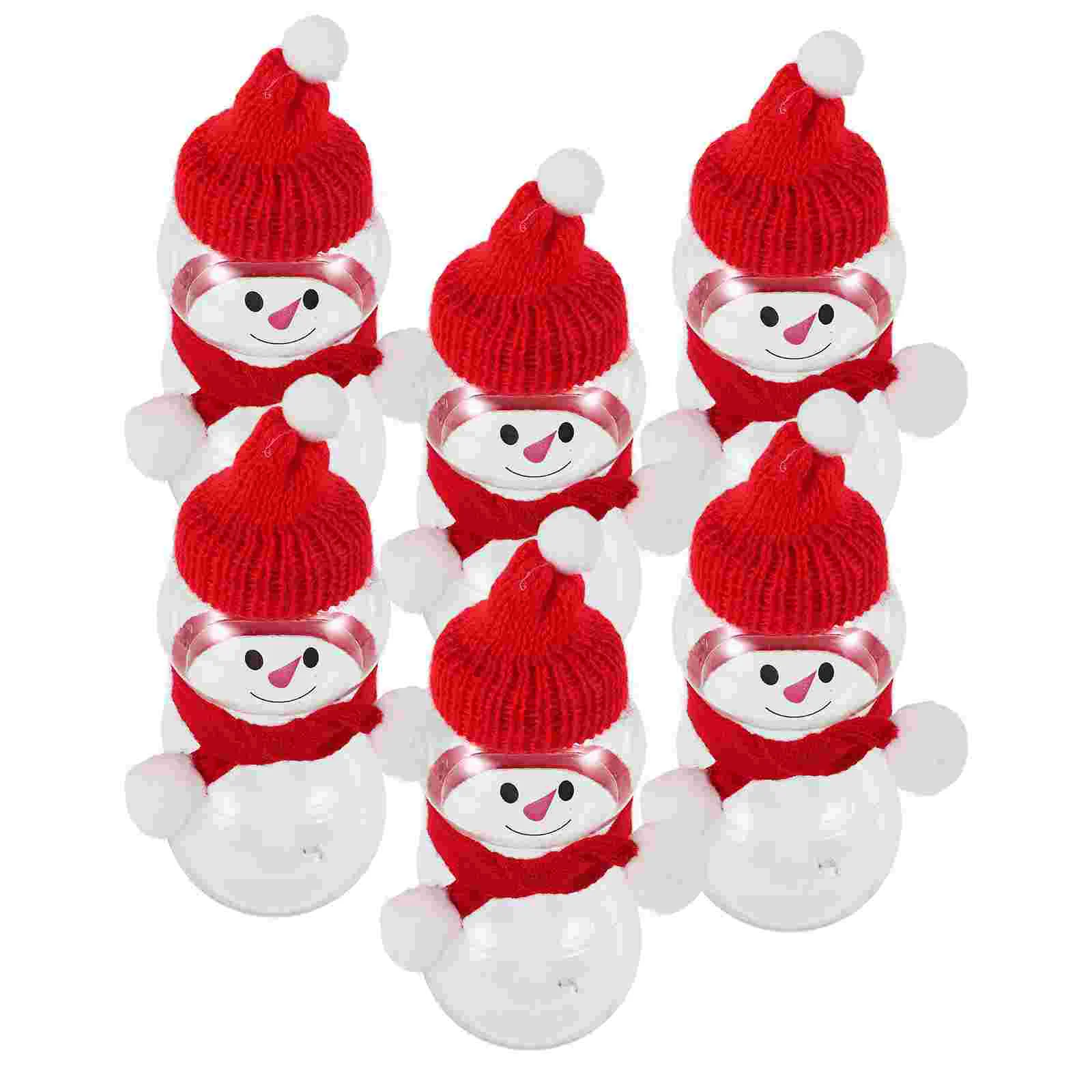 Water Bottles Snowman Milk Tea Christmas Empty Scarf Beverage Containers Miniature