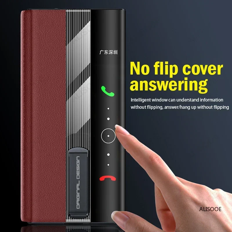 Etui z klapką do Huawei Mate XT XTs Ultimate z funkcją podstawki, skórzane, Smart View, Funda do Huawei Mate XTs Extraordinary Master Capa — zdjęcie produktu 2