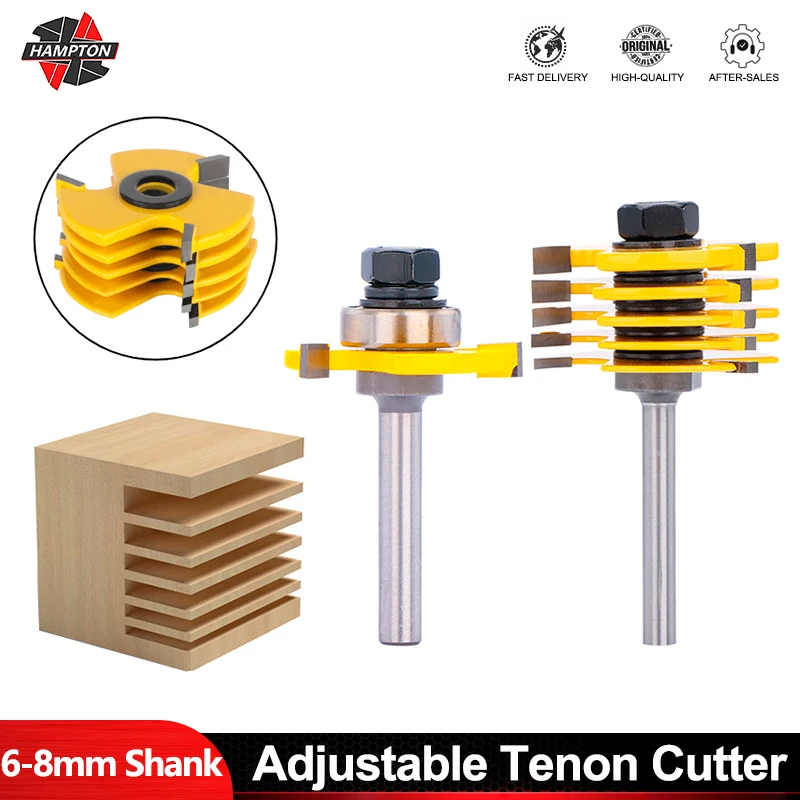 

T Slotting Milling Cutter 3 Wing Router Bit Adjustable Tenon Cutter Slot Cutter Set For Wood Woodworking Chisel Cutter Tool