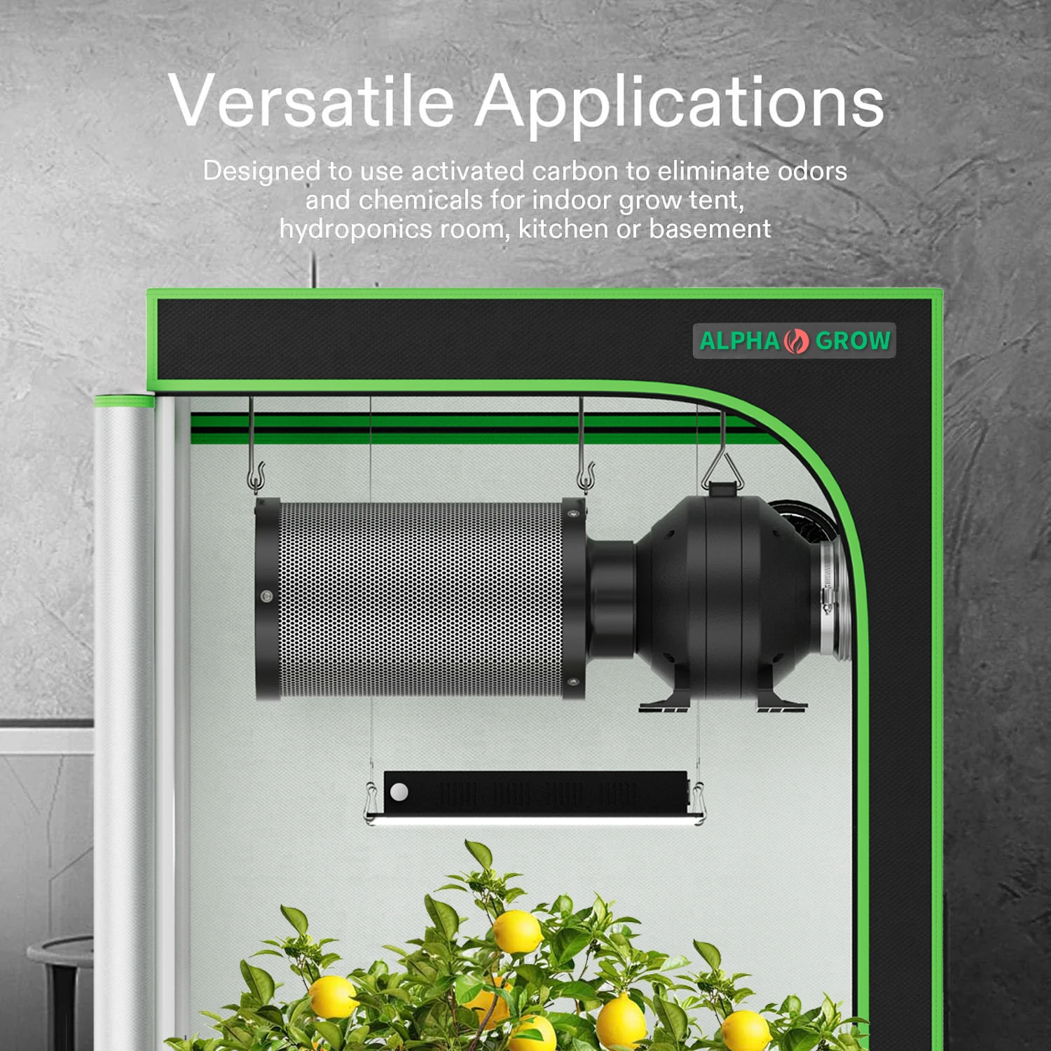 مجموعة فلتر هواء كربون 4/ 6 بوصة لخيم النمو - إزالة الروائح بنسبة 99% مع فحم عذراء أسترالي، شفة قابلة للعكس وكان #3