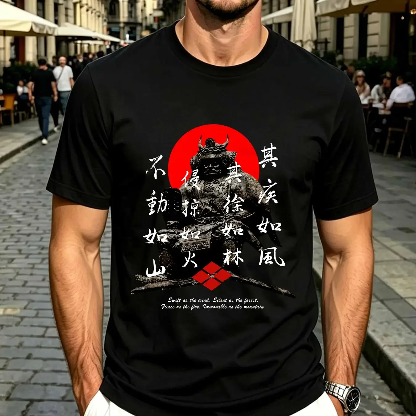 washed T Shirt Shingen Takeda Sengoku Daimyo Samurai Furinkazan vintage Washed Comfortable Unisex Breathable