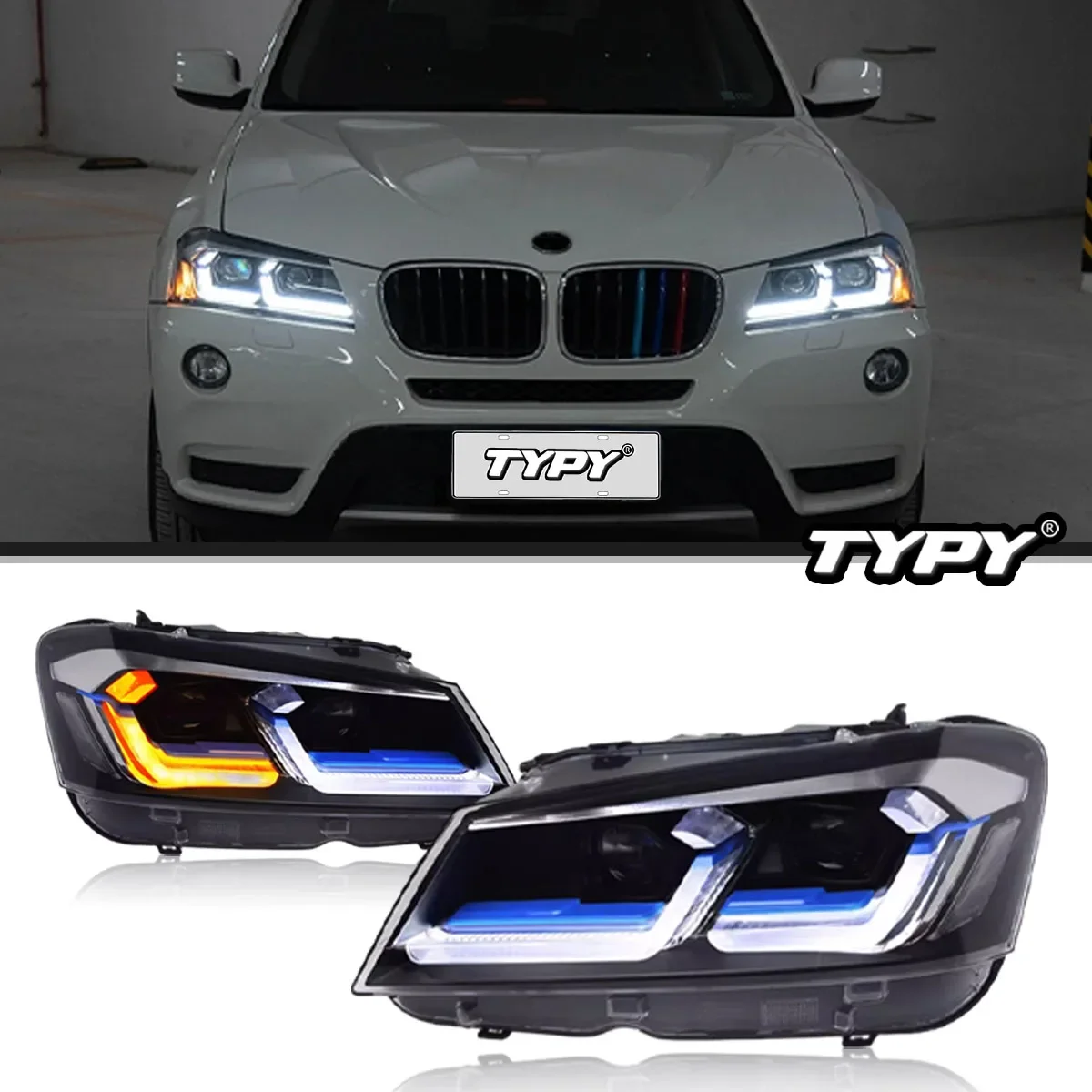 

Автомобильные фары TYPY для BMW X3 F25, фары 2010-2013, светодиодные фары для проектора в сборе, DRL, указатель поворота, автомобильные аксессуары