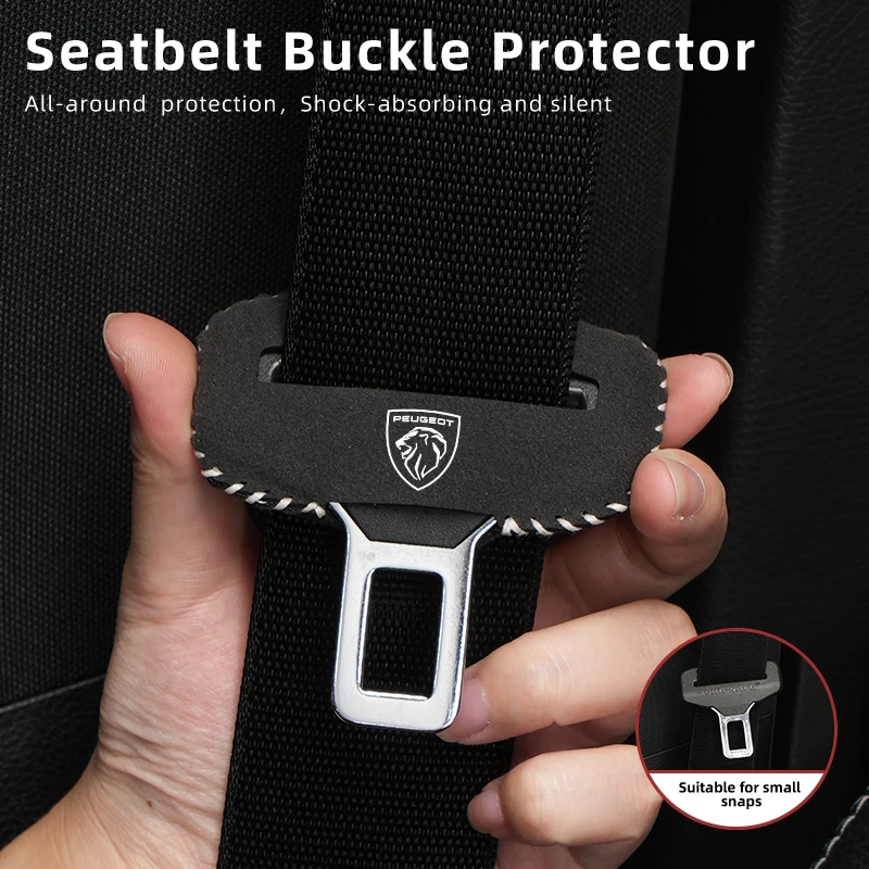 Car Safety Buckle Clip Protector Suede Seat Belt Anti-scratch Cover For Peugeot 308 3008 206 307 207 208 407 205 301 607 108 807