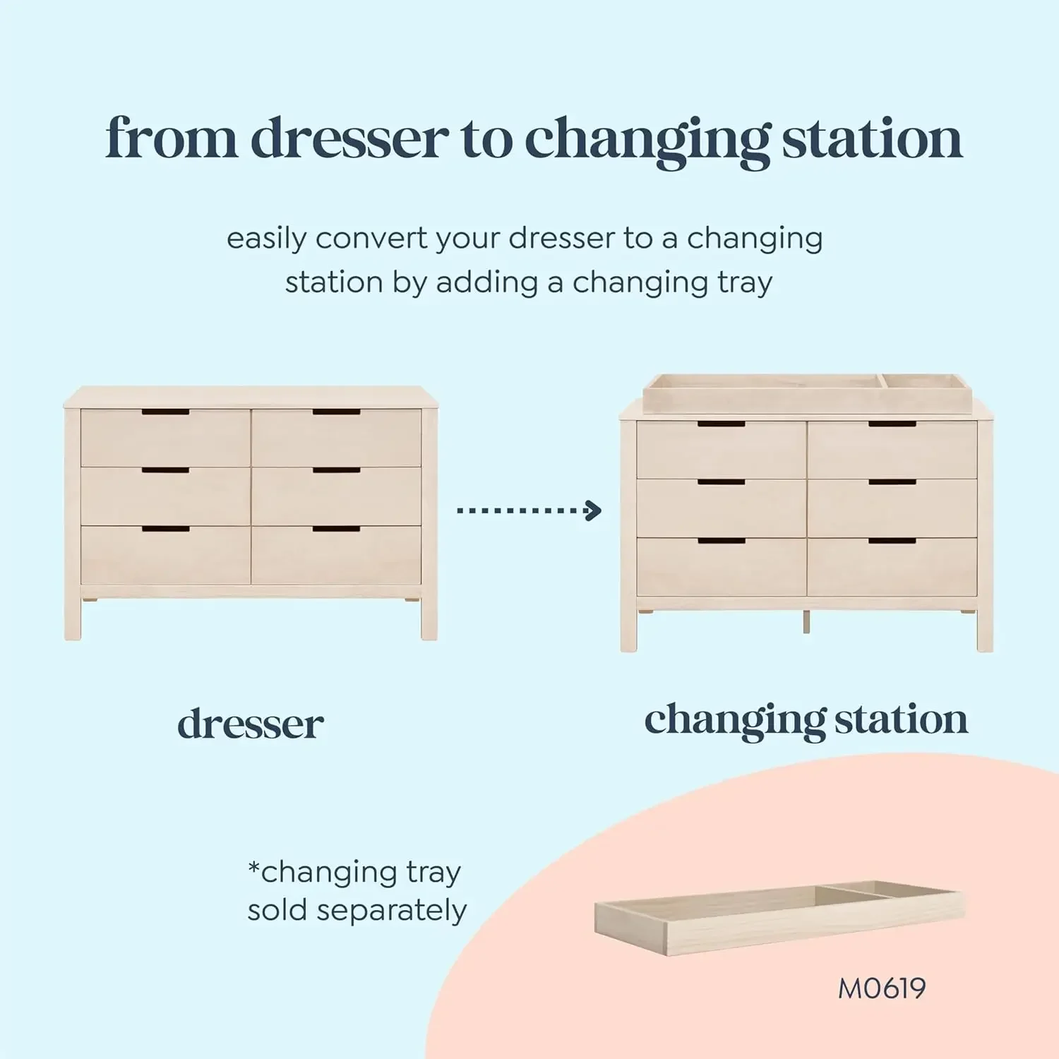 by DaVinci Double Colby 6-Drawer Dresser, Washed Natural (F11926NX)