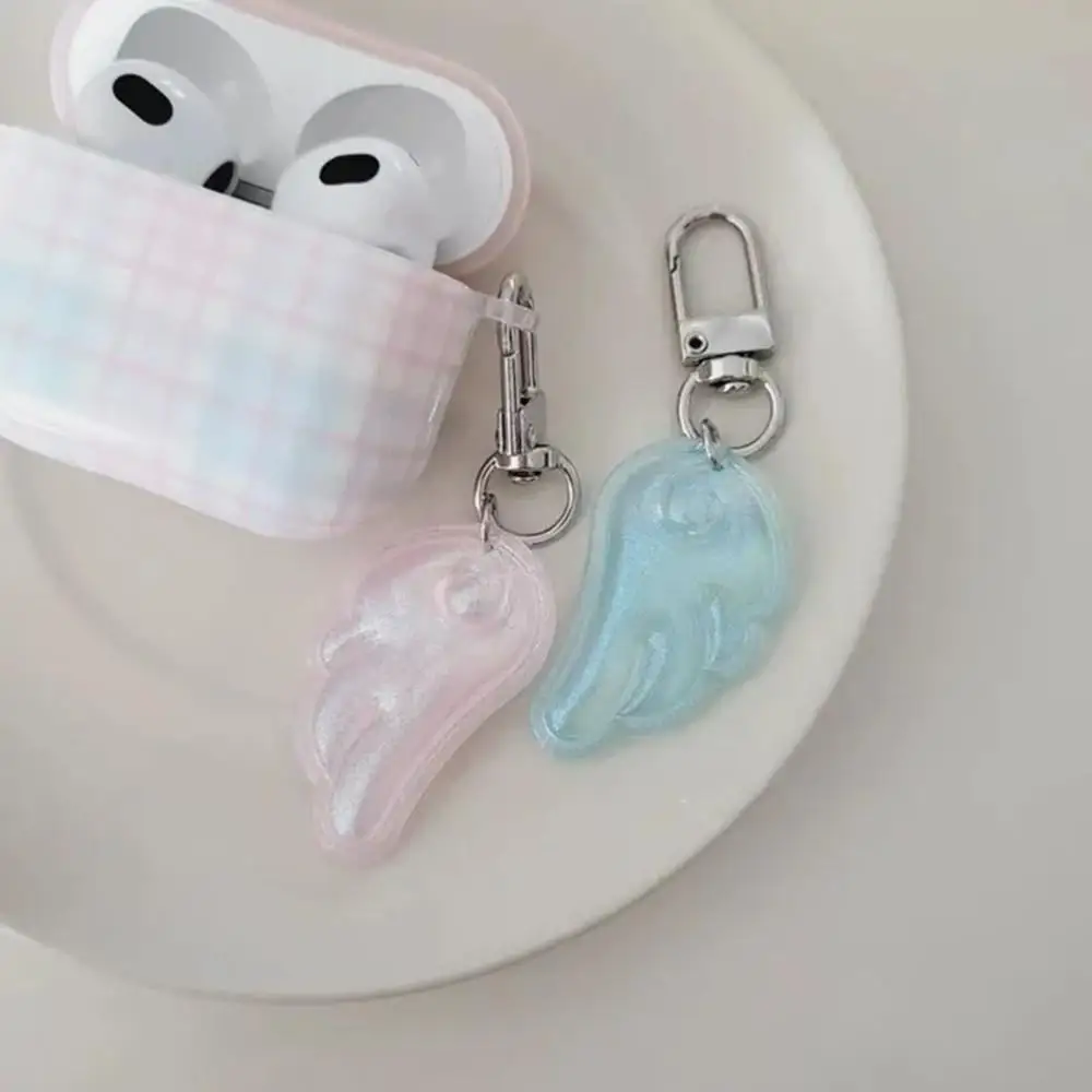 

INS Style Glitter Wings Stars Shape Keychain Y2K Korean Earphone Bag Keyrings Young Girls Backpack Decoration Cute Bag Charms