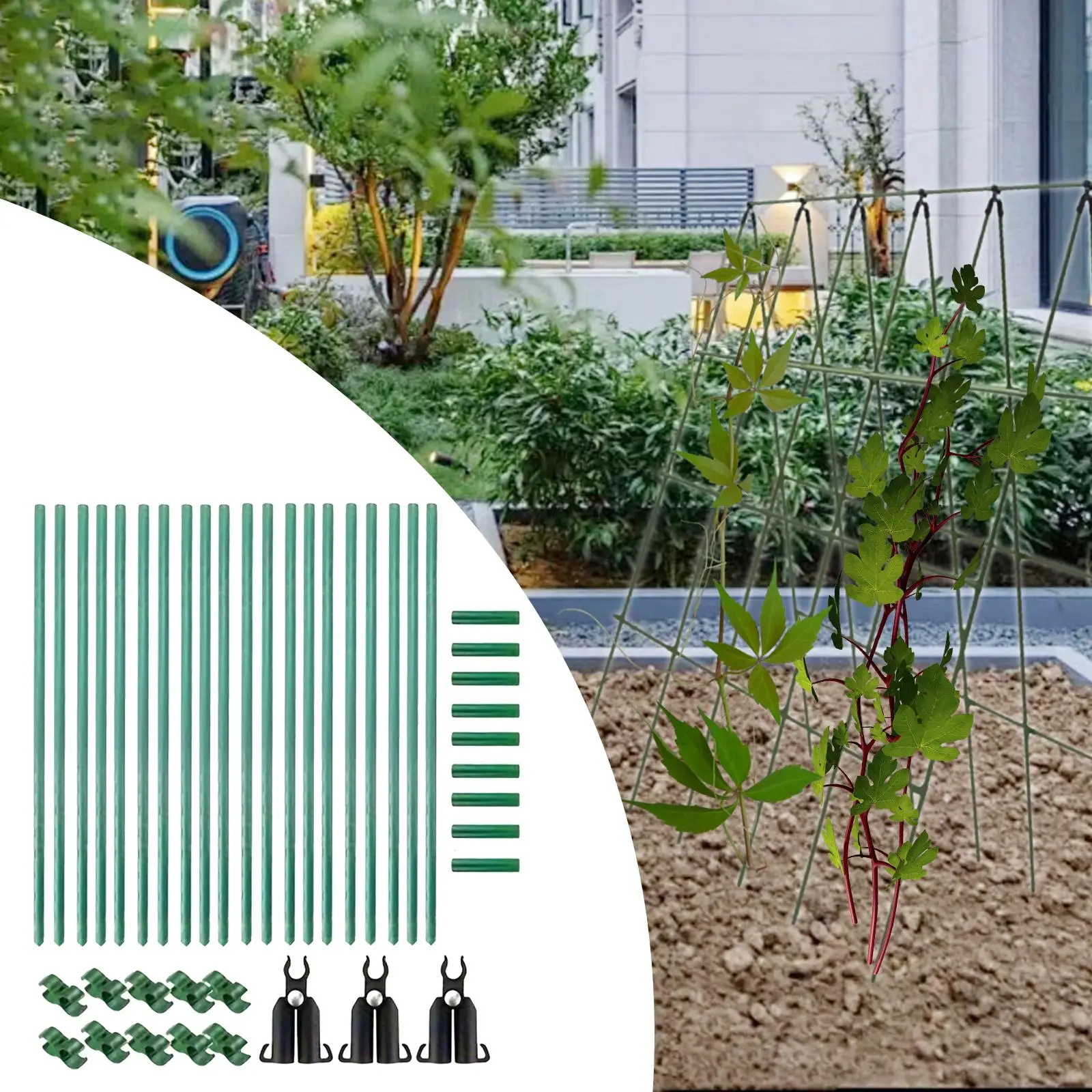 

Решетка для огурцов, металлическая опора для выращивания, рама, садовая решетка с сеткой для приподнятой кровати, помидоров, сквоша, овощей, цветов, дворов