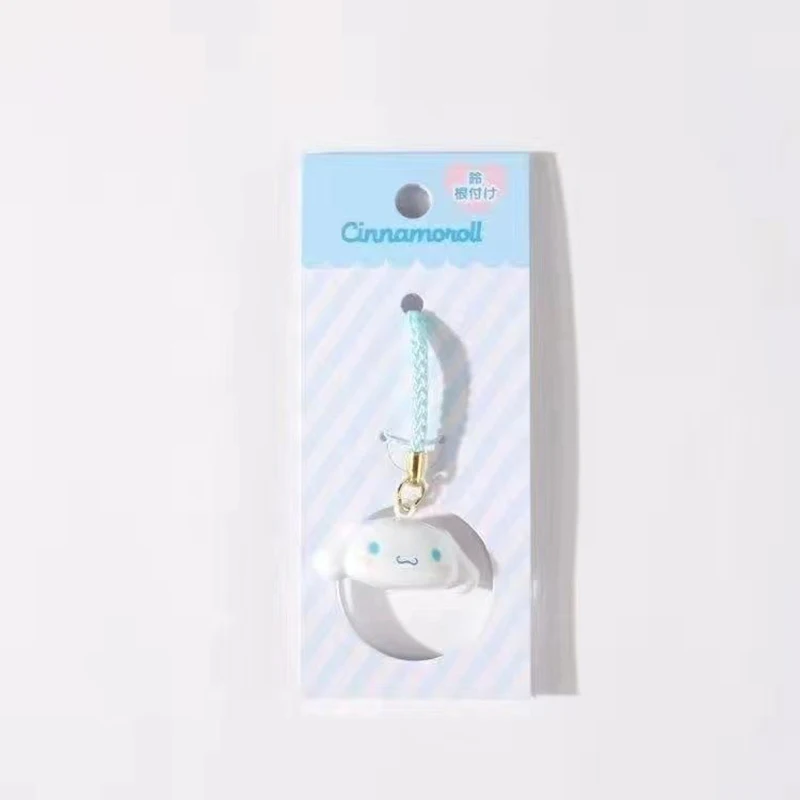 Sanrio Anime Cinnamoroll Kawaii Water Sound Bell colgante para teléfono celular Charm Cute Pochacco mochila colgante llavero regalo para niña