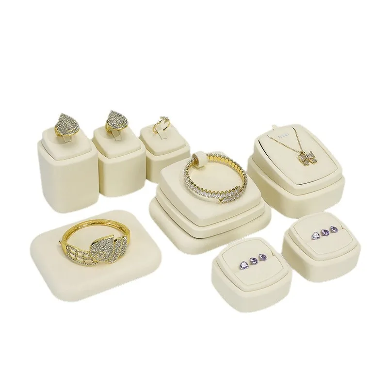 دعائم عرض الماس، حامل عرض مجوهرات خاتم الماس الفائق النعومة باللون البيج، حامل عرض المجوهرات المضاد