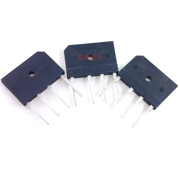 10PCS/LOT GBJ2506 25A 600V Rectifier bridge Rectifier bridge stack Flat bridge DIP4