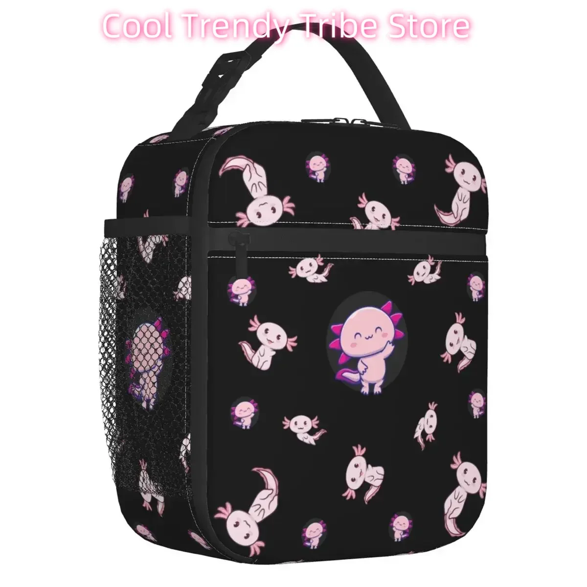 

I Axolotl Questions Insulated Lunch Bag for Women Resuable Salamander Animal Cooler Thermal Bento Box Kids School Children