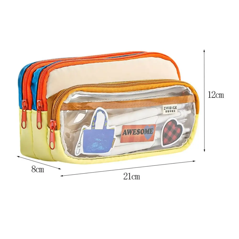Многослойный пенал большой емкости разных цветов, сумка для хранения карандашей, защита от пыли, холст, канцелярская сумка, школьная сумка