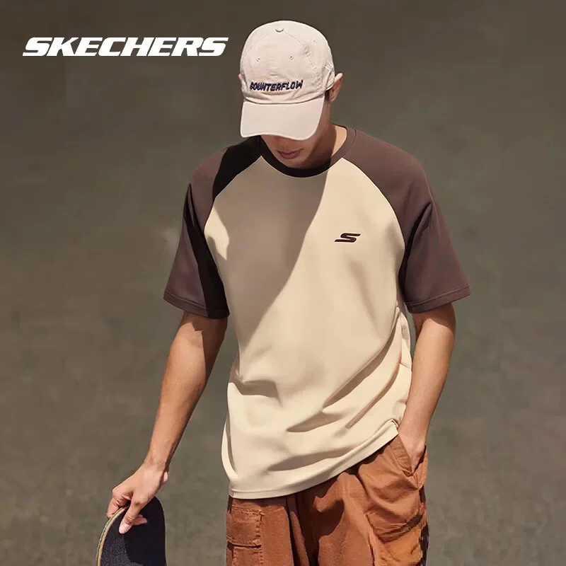

Skechers short-sleeved men's T-shirt, summer men's casual sports top, half-sleeve P225U119-066D