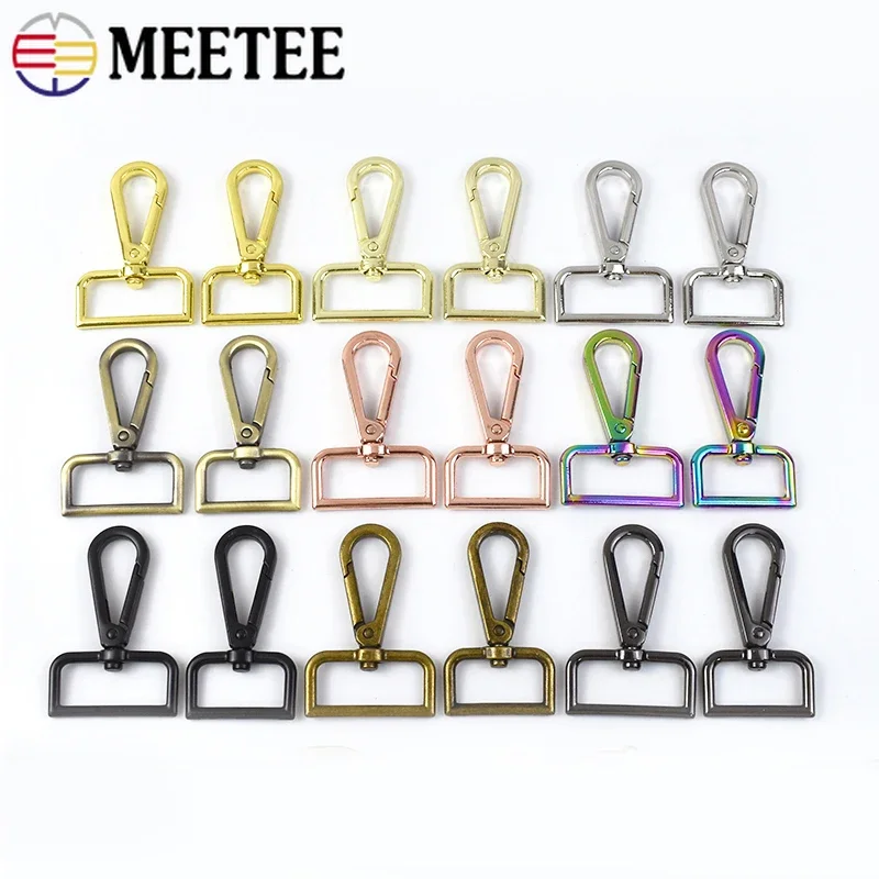 5/10Pcs Meetee 16-50Mm Metalen Gespen Voor Tas Band Hanger Bagage Halsband Swivel Sluitingen trigger Clips Snap Haak Diy Craft