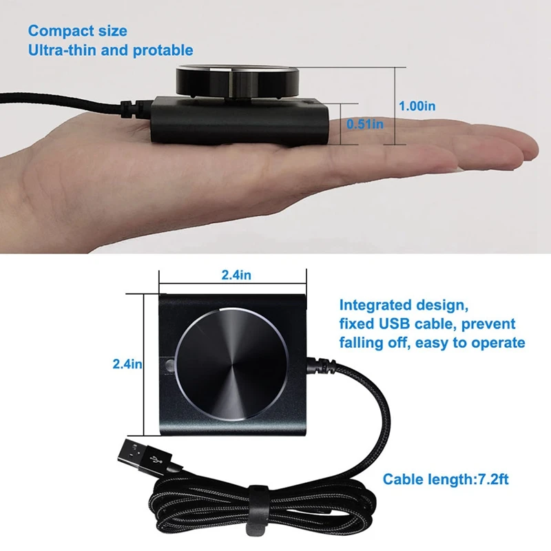 USB Volume Control Lossless PC Computer Speaker Volume Controller Knob Adjuster Digital Control With One Key Mute, Easy To Use