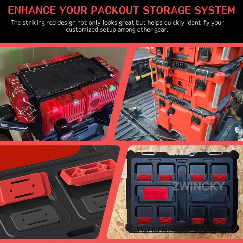 Feet Mounting System For Milwaukee Packout Duty Mounting Feet Compatible for Milwaukee Packout System Power Tool Accessories