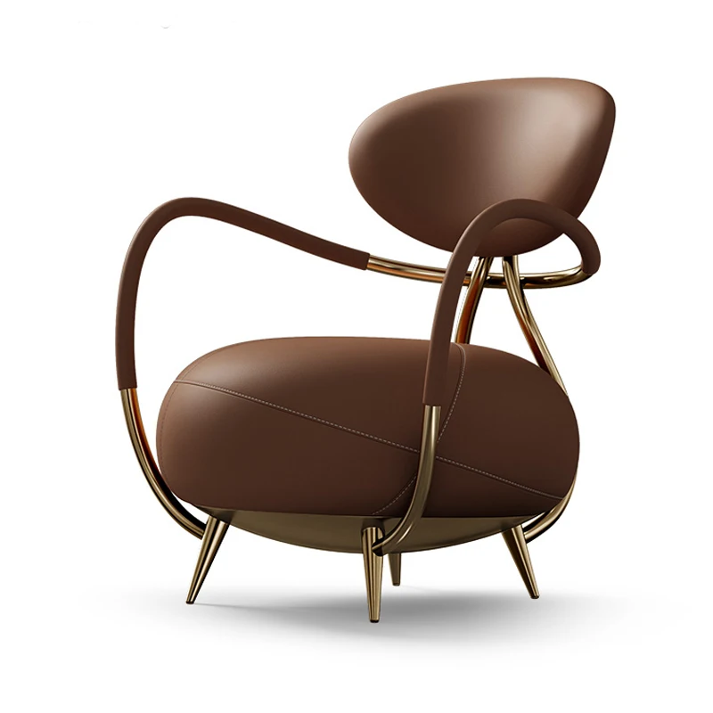 

Italian light luxury single sofa chair home designer creative leather leisure personalized tiger chair