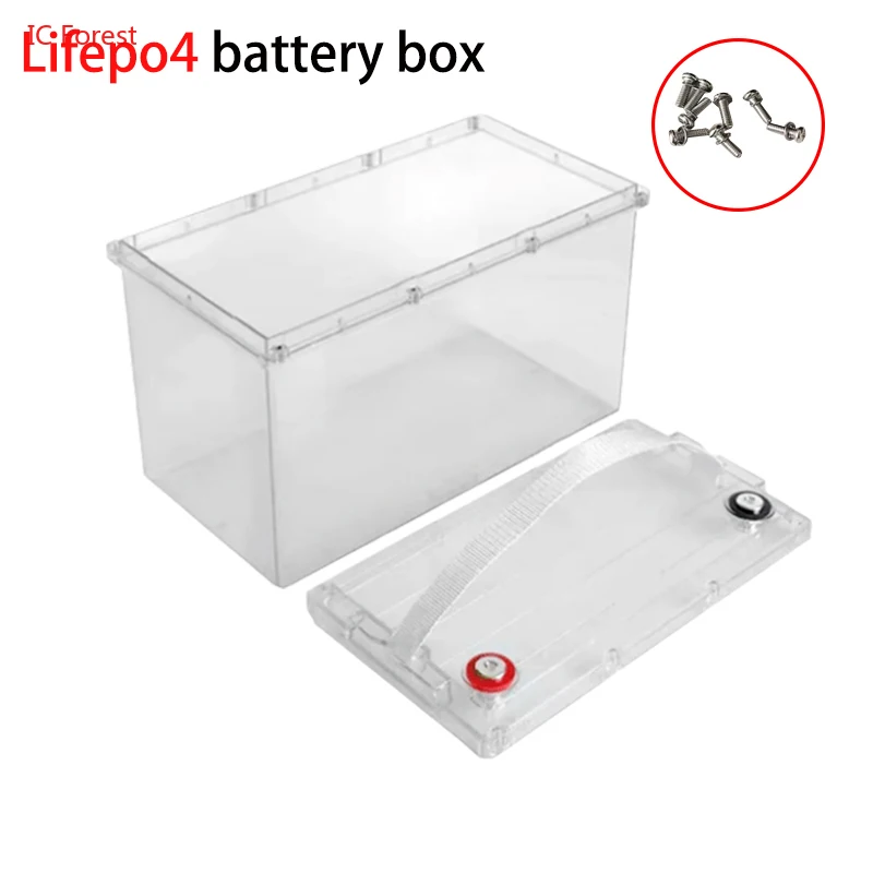 Transparent Screw Style Lifepo4 Battery Case Box 12V 90Ah 105Ah 150Ah 180Ah 200Ah Solar Cells RV Yacht Battery Storage Box