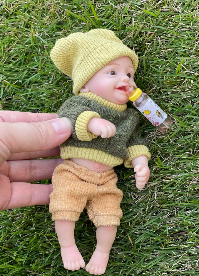 6 Inch Mini Reborn Doll Full Body Silicone Bebe Reborn Doll Handmade Lovely Smile Boys кукла реборн мальчик Blue Or Brown Eyes