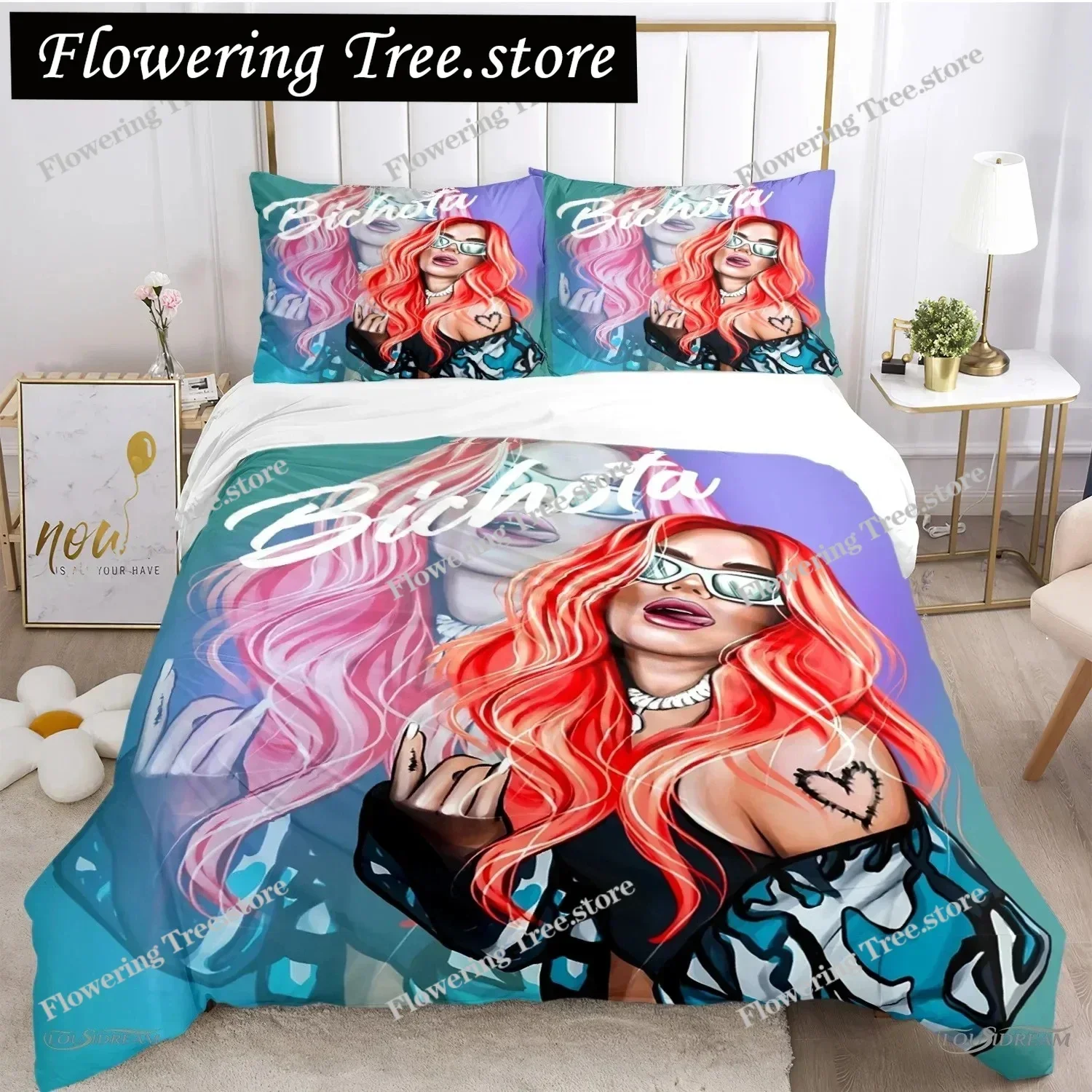 

Sexy Karol G Singer All Season Duvet Cover Comforter Bedding set Soft Quilt Cover and Pillowcases Teens SingleDoubleQueenKing