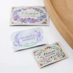 Handmade fabric labels, flower series, lavender garlands, embroidery accessories, sewing and weaving