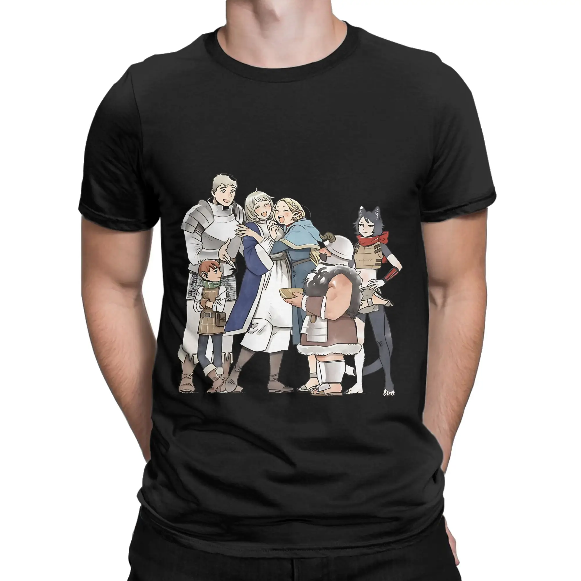 Delicious Dungeon Graphic 100% Cotton T-Shirt Dungeon Meshi Tees Tops For Men