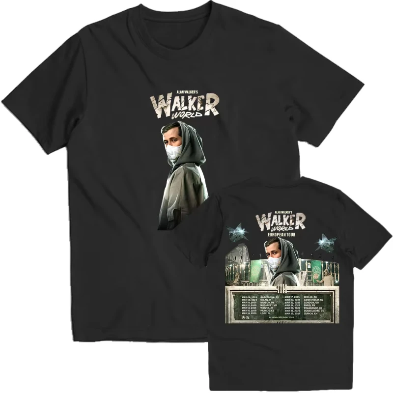 

Alan-Walker World Tour 2025 T-shirt Cotton High Quality Soft Male Tshirts Round Neck Hip Hop Unisex Streetwear Men/Women Tees