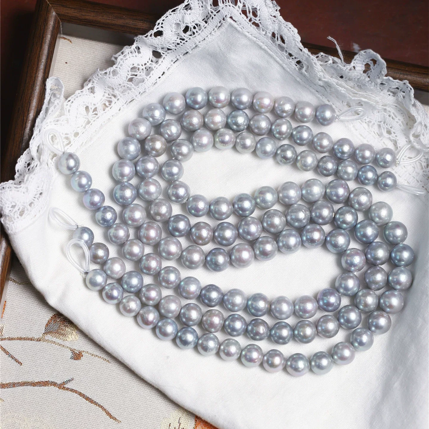Elegant Jewelry AAAA9-10mm Natural South Sea Grey Pearl Necklace 16in 18in 20in 22in 24in