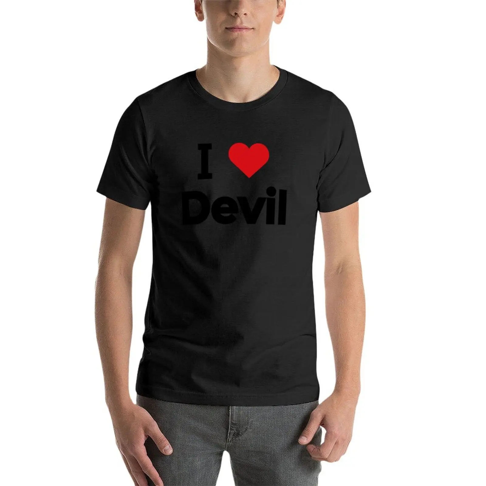 I love Devil T-Shirt anime clothes tees graphics summer tops men graphic t shirts