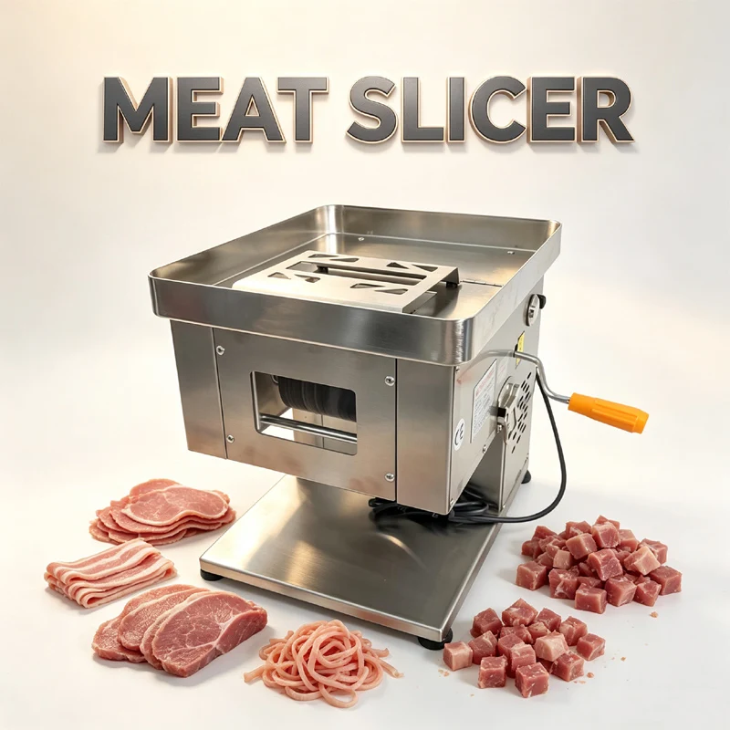 Commercial Stainless Steel Fresh Meat Slicer Multifunctional Electric Meat Cutting Machine For Slicing Shredding And Diced Meat