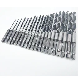 20Pcs/sets Hexagonal shank 1/4 6.35mm three-point woodworking drill bit electric Drill Wood Opening Cutout