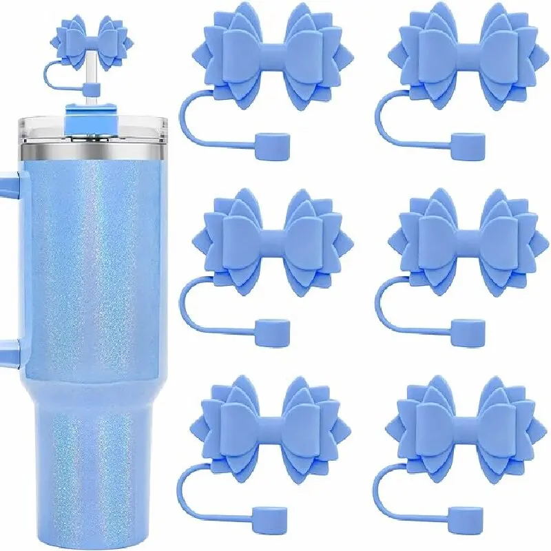 6-Pack Reusable Silicone Straw Caps Eco-Friendly Durable Covers for Home And Office Use