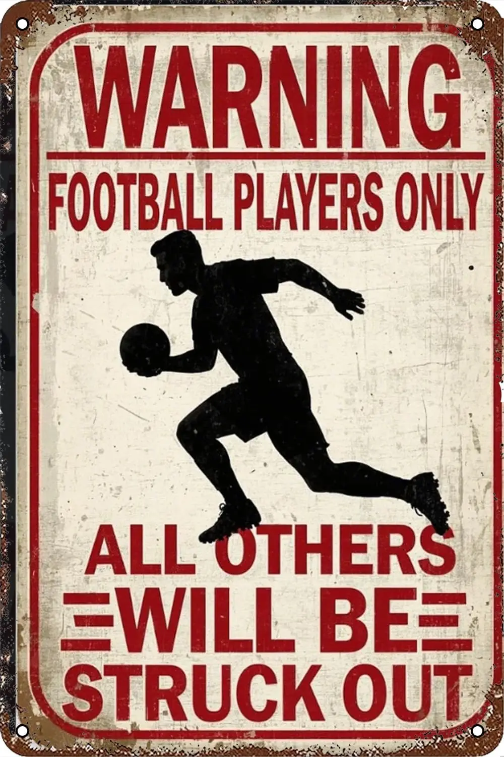 Vintage Metal Signs Tin Boys Easter Stuffers Football Gifts Funny Football Players Only Tin Sign for Boys Room Man Cave Wal sign