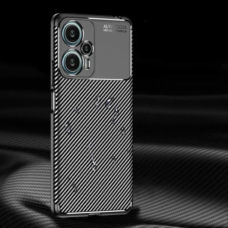 Para Poco F5 funda para Xiaomi Poco F5 Coque Shell Fundas de lujo de negocios suave funda protectora de fibra de carbono para teléfono Poco F5