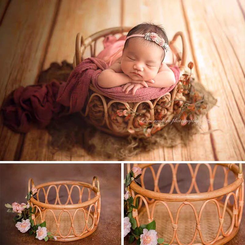 Newborn Photography Props Basket Baby Photoshoot Props Chair Infant Photo Prop Baby Girl Boy Posing Bed Backdrops Accessories