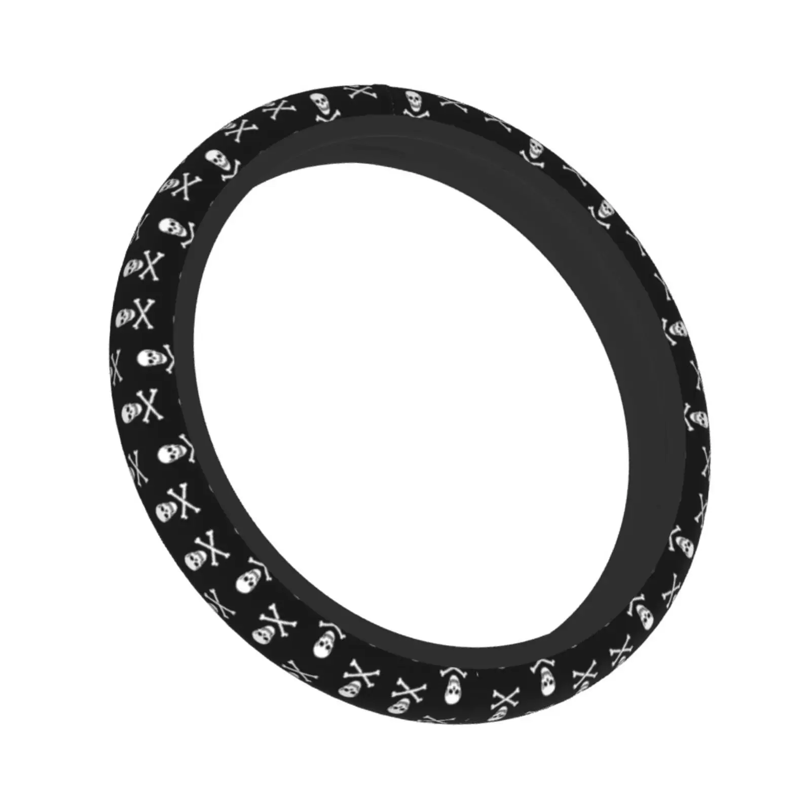 Skull Bones Print Steering Wheel Cover 15 Inch Car Wheel Protector Anti-Slip Car Steering Wheel Accessories for Women Girls