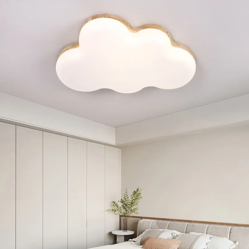 

Children's room, bedroom light, ceiling light, cream log, wind lamp, modern minimalist cloud light, girl full spectrum light fix