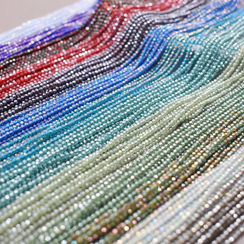 Neue Farbe 2mm 190 stücke Glas Perlen Kleine Facettierte Glas Charme Spacer Perlen Für Schmuck Machen DIY Damen mode Zubehör