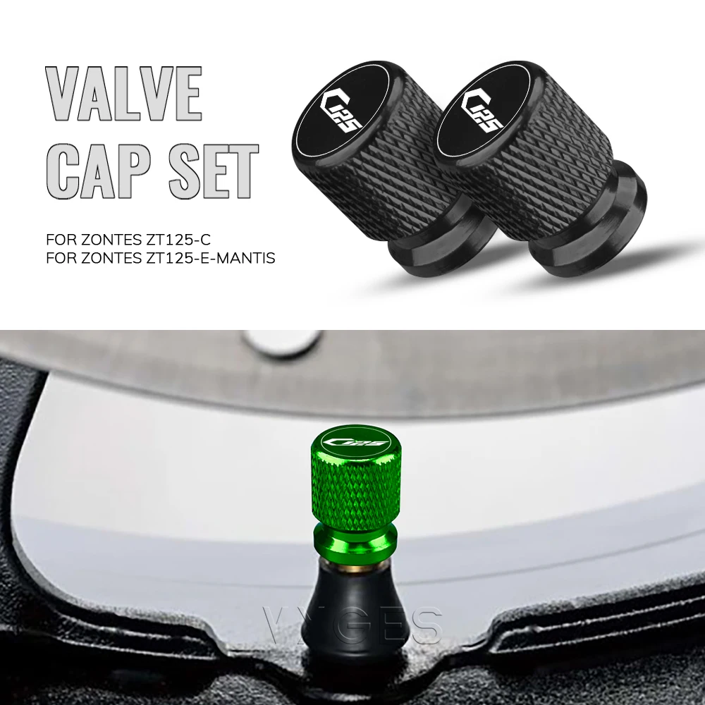 For ZONTES ZT125-C ZT125C ZT125 E-MANTIS 125C 125E Motorcycle Accessories Standard Valve Cap Set Tire Caps Set CNC Aluminum